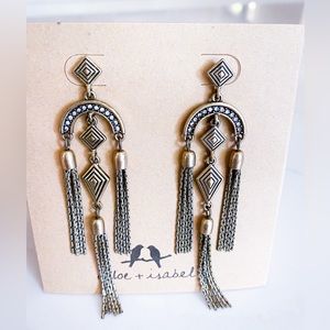 Sunlit Savanna Gold Tassel Chain Earrings
